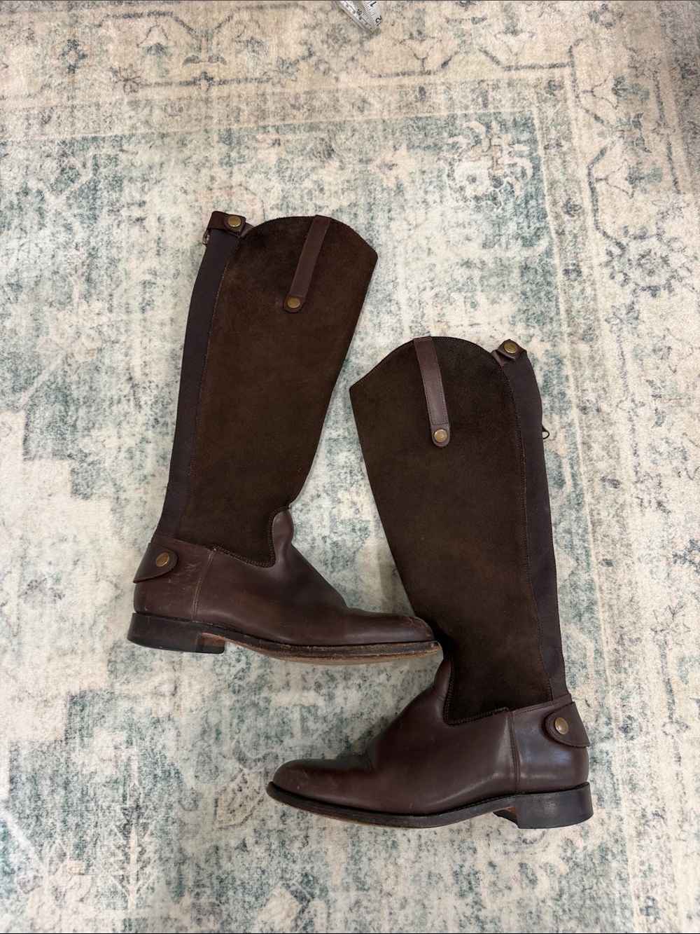 PENELOPE CHILVERS WOMEN Brown Suede & Leather Tall Riding Boots EU 40 US 9